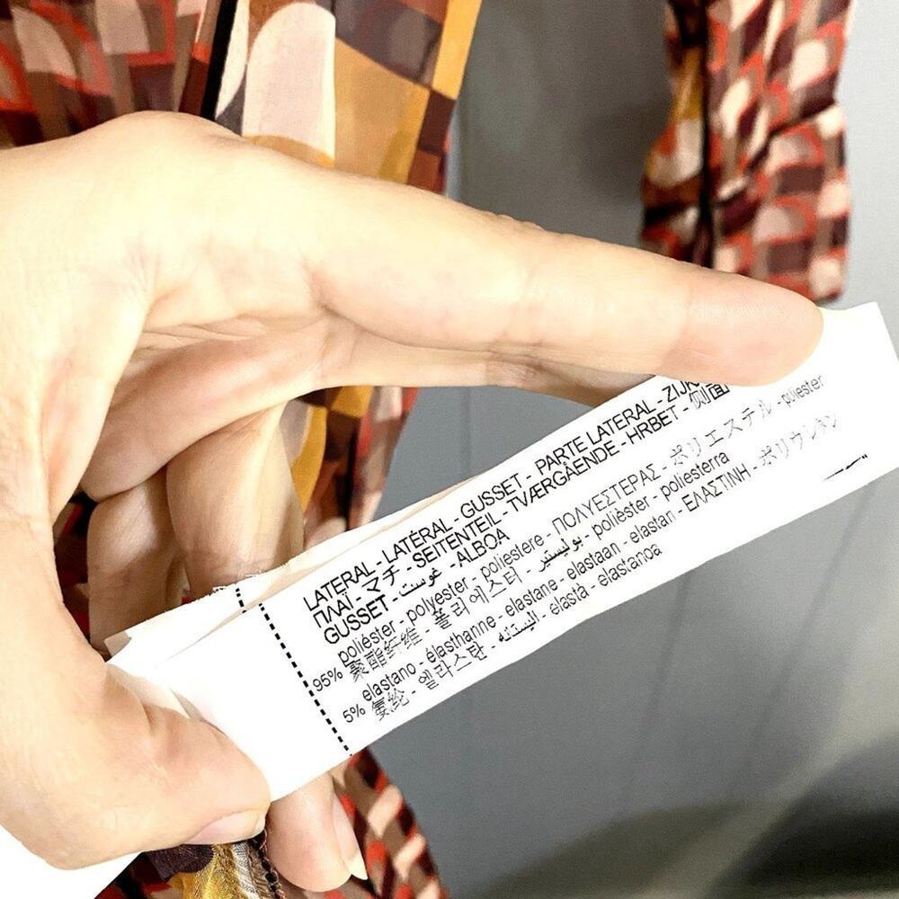 Zara Red Geometric Mod Print Button-Down Sheer Co… - image 3